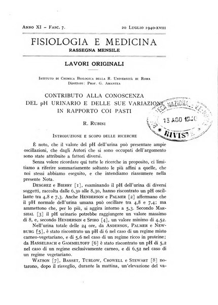 Fisiologia e medicina rassegna mensile