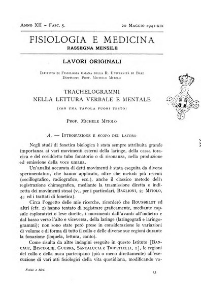 Fisiologia e medicina rassegna mensile