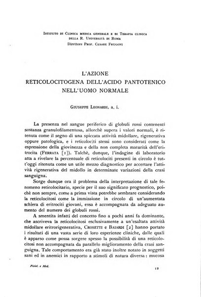 Fisiologia e medicina rassegna mensile