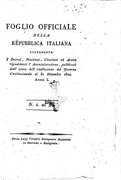 Foglio officiale della Repubblica italiana contenente i decreti, proclami, circolari ed avvisi, riguardanti l'amministrazione, pubblicati ...