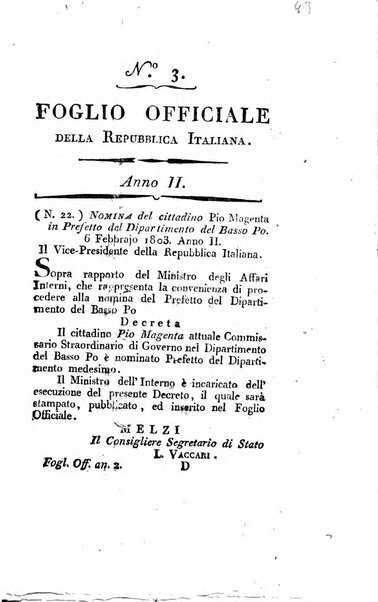 Foglio officiale della Repubblica italiana contenente i decreti, proclami, circolari ed avvisi, riguardanti l'amministrazione, pubblicati ...