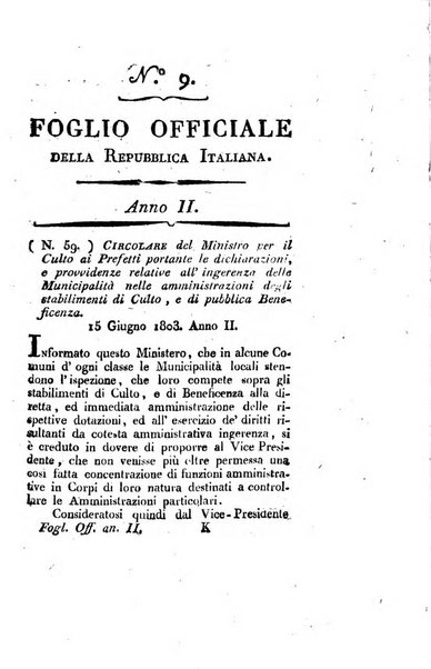 Foglio officiale della Repubblica italiana contenente i decreti, proclami, circolari ed avvisi, riguardanti l'amministrazione, pubblicati ...