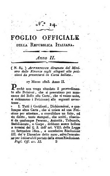 Foglio officiale della Repubblica italiana contenente i decreti, proclami, circolari ed avvisi, riguardanti l'amministrazione, pubblicati ...