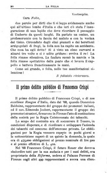 La folla periodico settimanale illustrato