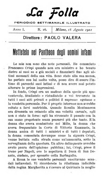 La folla periodico settimanale illustrato