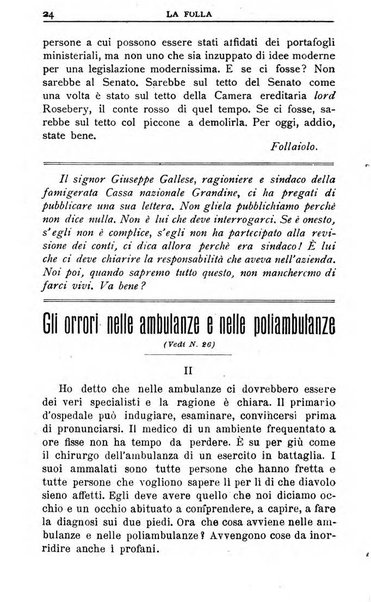 La folla periodico settimanale illustrato