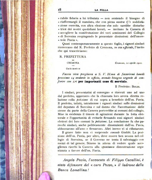 La folla periodico settimanale illustrato