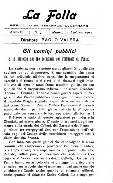 La folla periodico settimanale illustrato