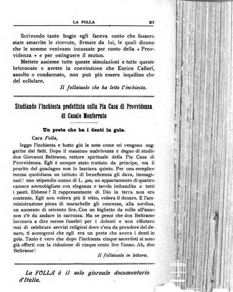 La folla periodico settimanale illustrato