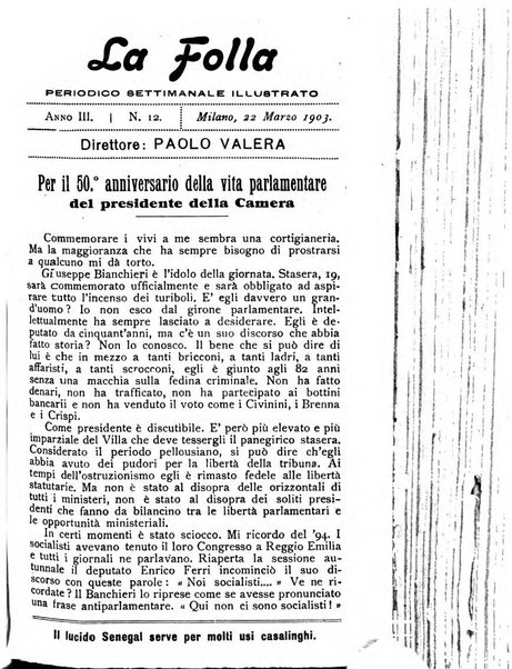 La folla periodico settimanale illustrato