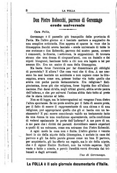 La folla periodico settimanale illustrato