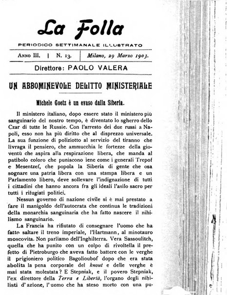 La folla periodico settimanale illustrato