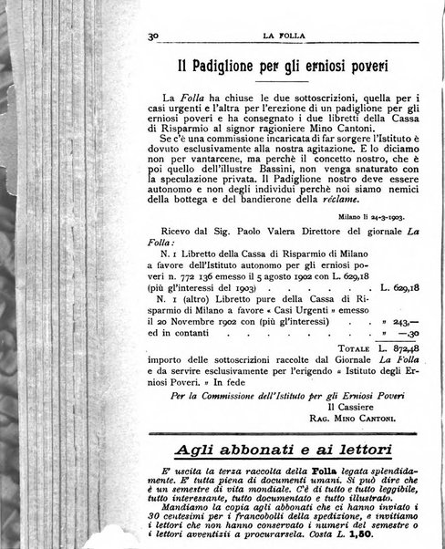 La folla periodico settimanale illustrato