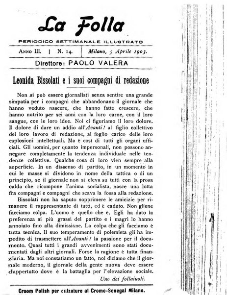 La folla periodico settimanale illustrato