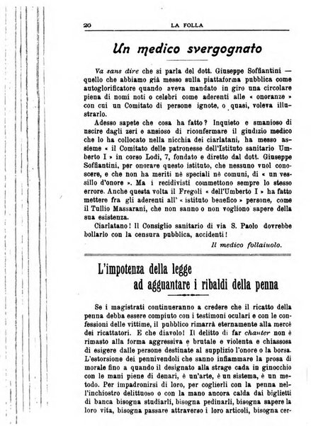 La folla periodico settimanale illustrato