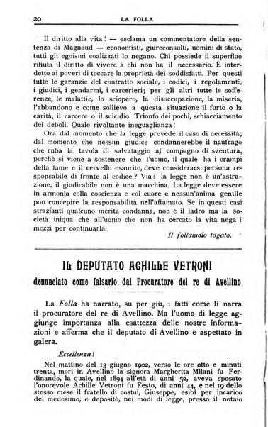 La folla periodico settimanale illustrato