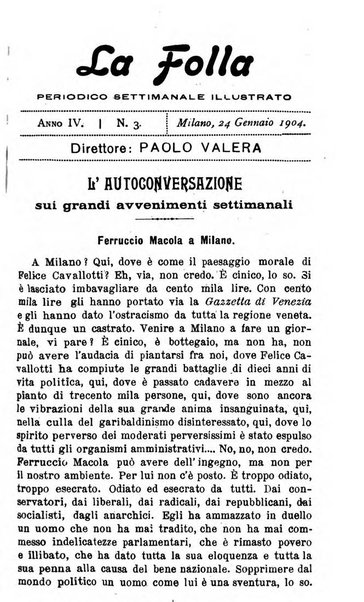 La folla periodico settimanale illustrato