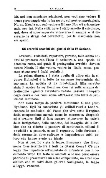 La folla periodico settimanale illustrato