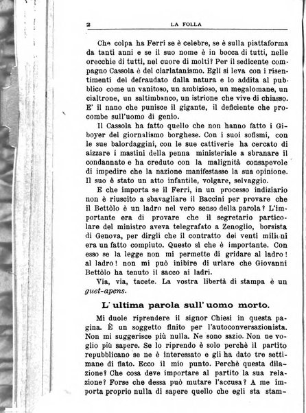 La folla periodico settimanale illustrato