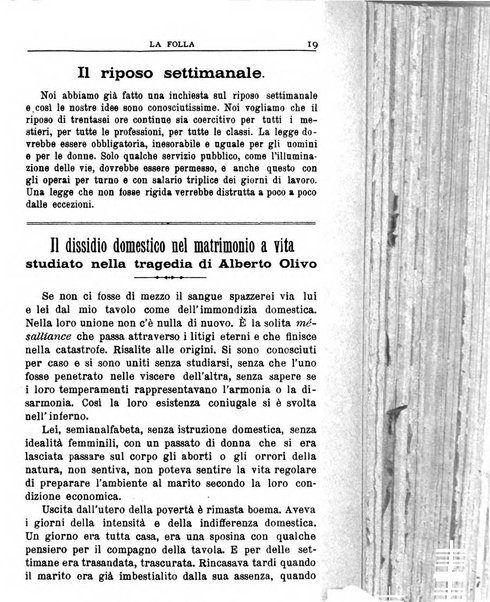 La folla periodico settimanale illustrato