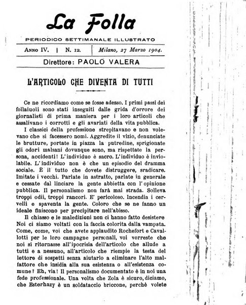 La folla periodico settimanale illustrato