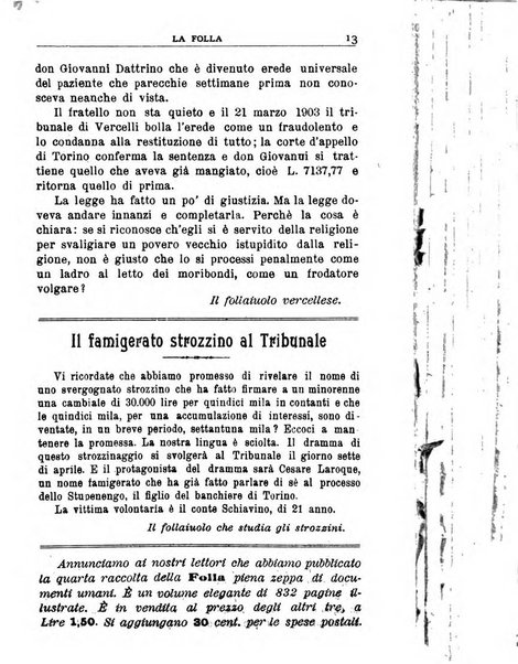 La folla periodico settimanale illustrato