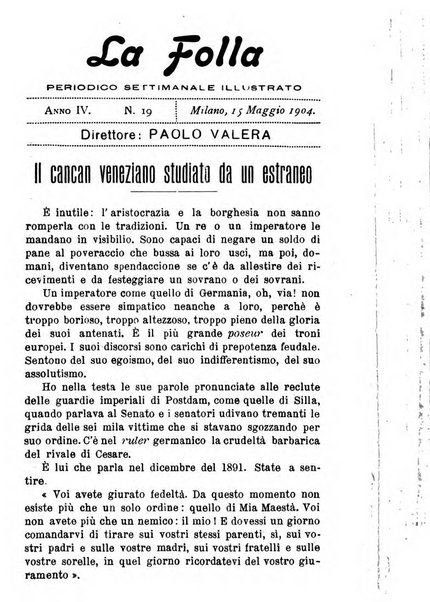 La folla periodico settimanale illustrato