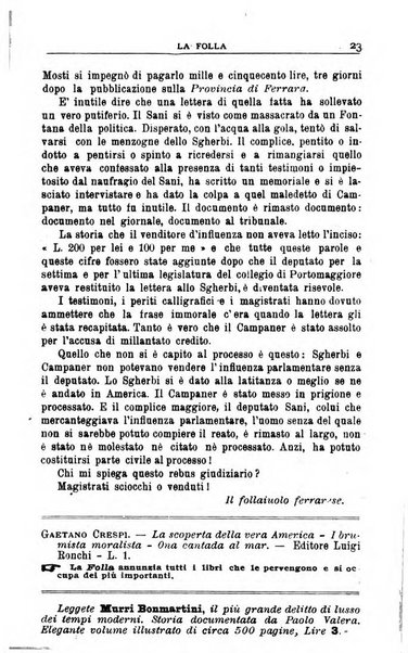 La folla periodico settimanale illustrato