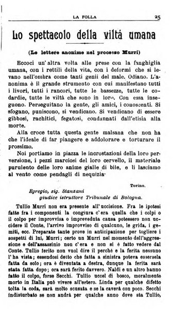 La folla periodico settimanale illustrato