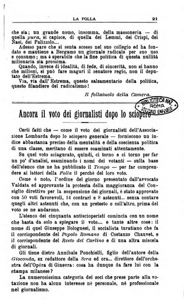 La folla periodico settimanale illustrato