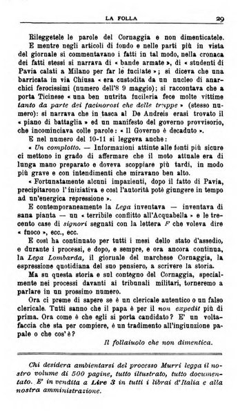 La folla periodico settimanale illustrato