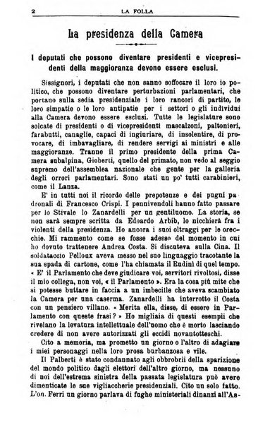 La folla periodico settimanale illustrato