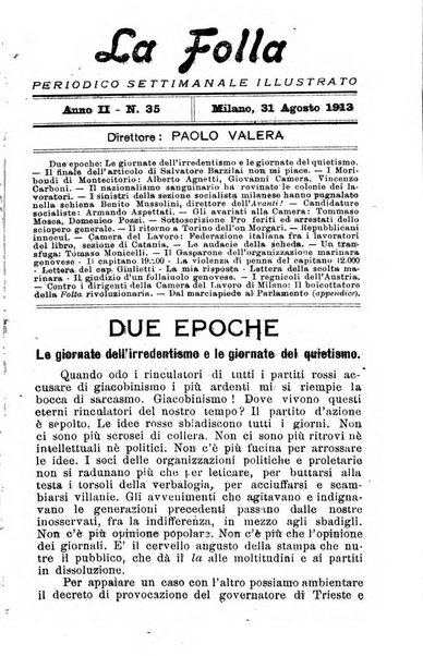 La folla periodico settimanale illustrato