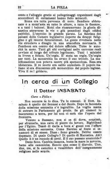 La folla periodico settimanale illustrato