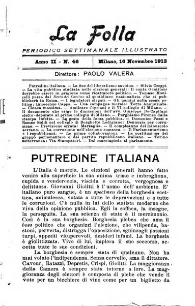 La folla periodico settimanale illustrato