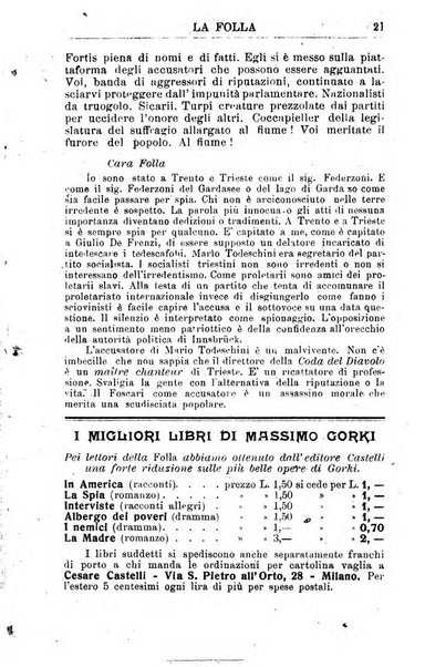 La folla periodico settimanale illustrato