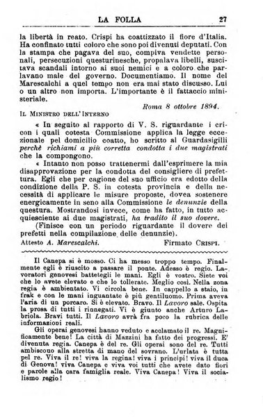 La folla periodico settimanale illustrato