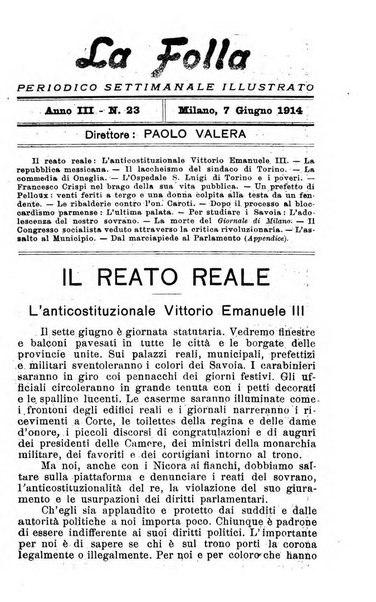 La folla periodico settimanale illustrato