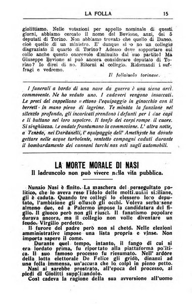 La folla periodico settimanale illustrato