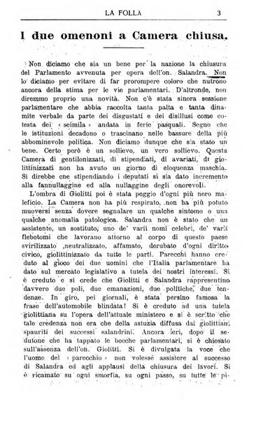 La folla periodico settimanale illustrato