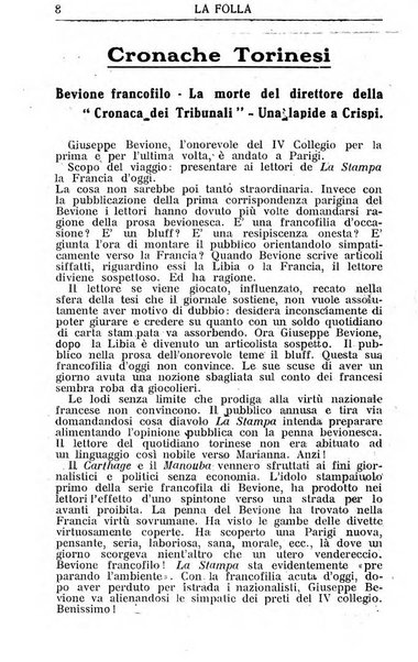 La folla periodico settimanale illustrato