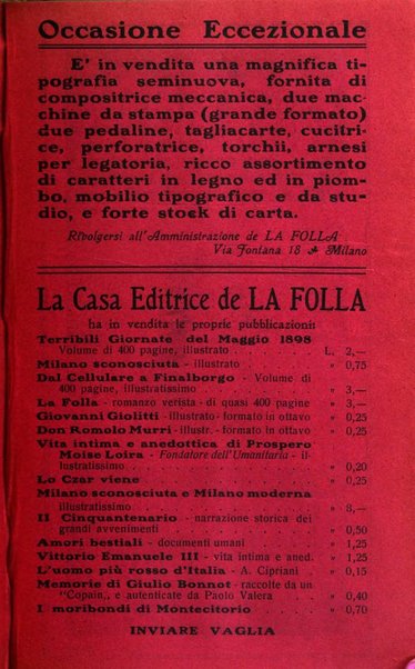 La folla periodico settimanale illustrato