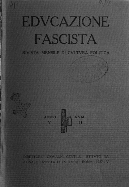 Educazione fascista rivista mensile di cultura politica