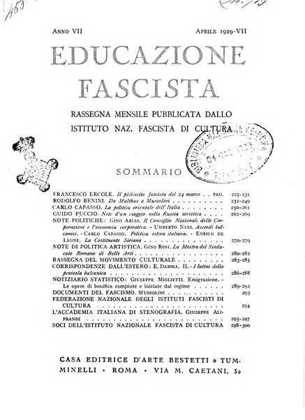 Educazione fascista rivista mensile di cultura politica