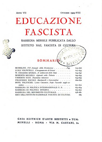 Educazione fascista rivista mensile di cultura politica