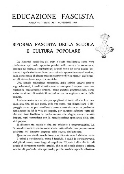 Educazione fascista rivista mensile di cultura politica