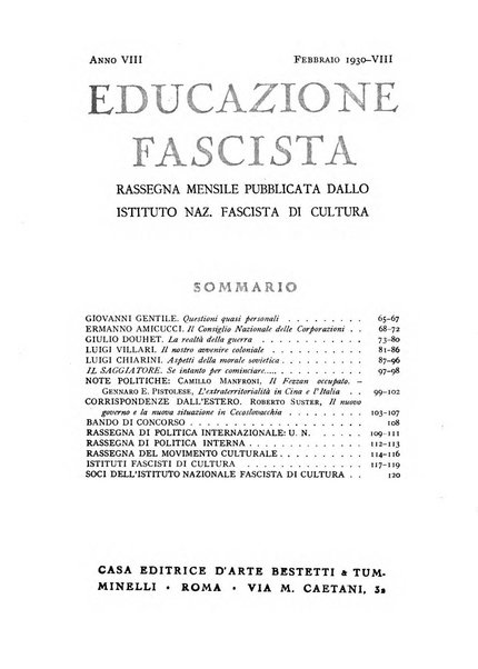 Educazione fascista rivista mensile di cultura politica