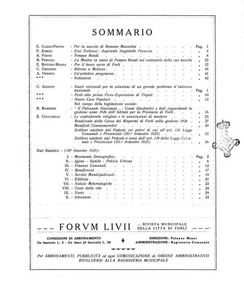 Forum Livii rivista d'attivita municipale della citta di Forlì