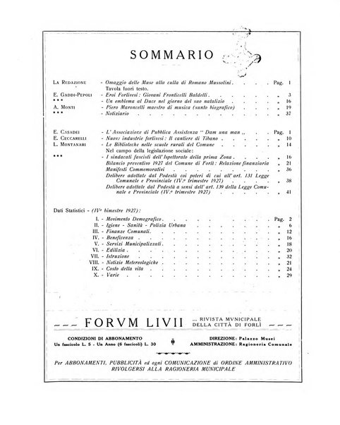 Forum Livii rivista d'attivita municipale della citta di Forlì