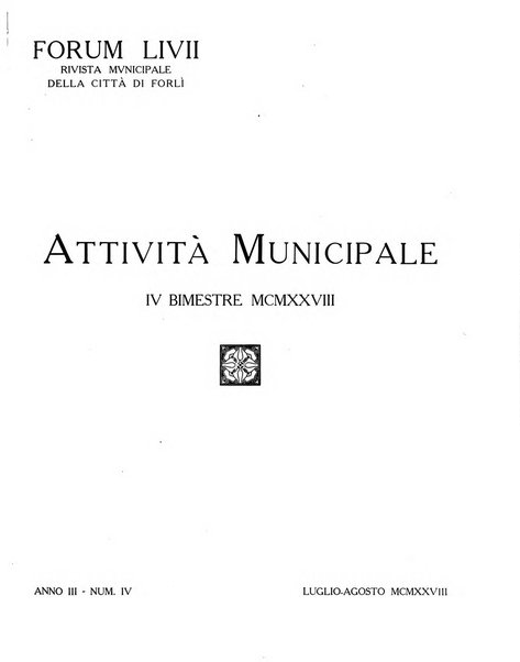 Forum Livii rivista d'attivita municipale della citta di Forlì